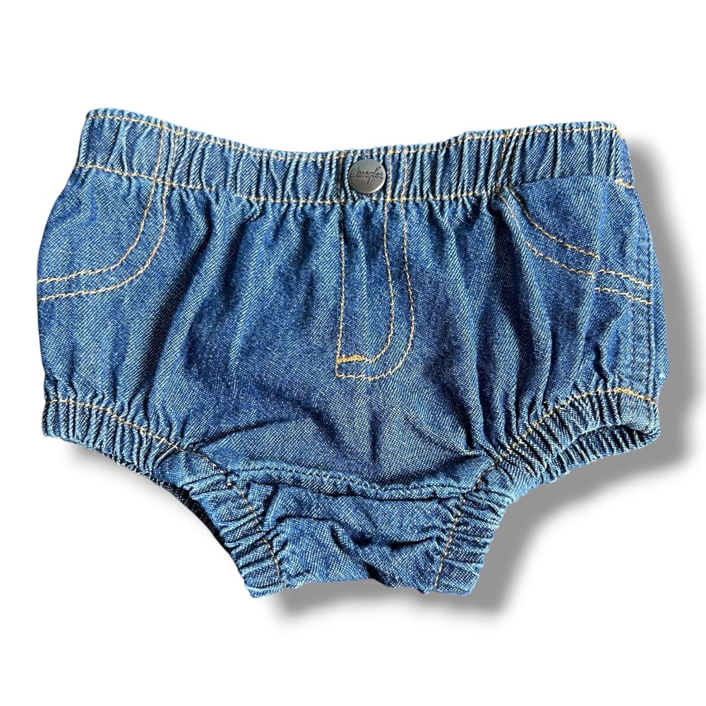 Wrangler Girls Sz 3 Months Denim Diaper Cover Bloomers Western Cowboy Americana
